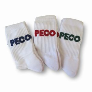 PECO Crew Sock Pack of 3 White/Navy